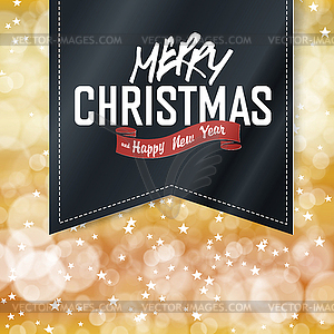 Merry Christmas lettering on Vintage black Label. - vector clip art