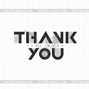 Vintage Thank you very much Lettering. On thin - vector clip art