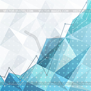 Business abstract diagram, graph and chart on blue - vector clip art