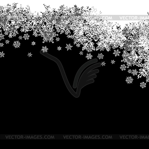 Snowflakes white border silhouette. Up line. Isolat - vector clipart