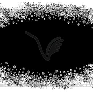 Christmas Border silhouette. center area for - vector image