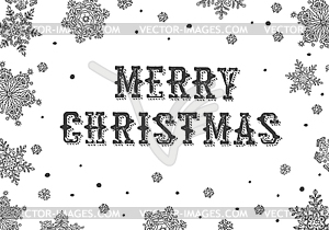 Merry Christmas Greeting. Black and white - royalty-free vector image