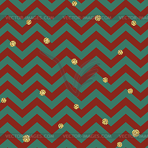 Christmas Seamless pattern. Red, Gold and Green. - vector clip art