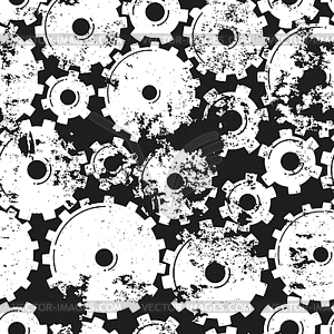 Gears Бесшовные шаблон. Механическая шероховатость - клипарт