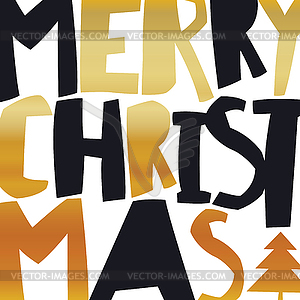 Merry Christmas Gold Greeting Card - vector clipart