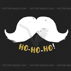 Ho-Ho-Ho! Gold letters on black textured background - vector clipart