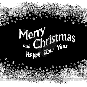 Christmas Greeting. Snowflakes frame. , black - vector clipart / vector image