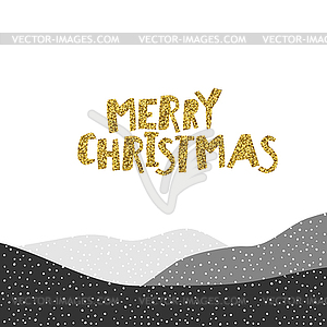 Merry Christmas postcard. Christmas typography - vector clip art