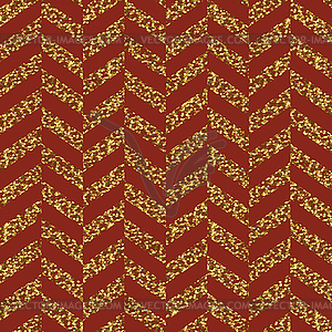 Christmas Seamless chevron pattern. Red and gold. - vector clipart