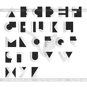 Geometric Retro Alphabet. Art deco style. Type, - vector clipart