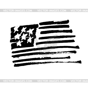 American flag Stars and stripes monochrome - vector clipart