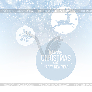 Shiny Xmas ball with deer for Merry Christmas - vector clipart