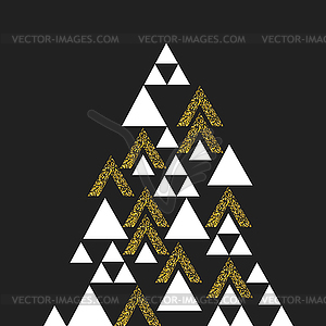 Gold geometric Christmas tree symbol.  - vector clip art