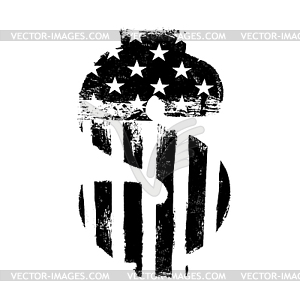 Dollar sign. Black symbol. American fla - vector clipart