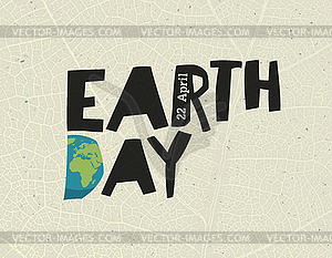 Earth Day, 22 April. Design template with free spac - vector clip art