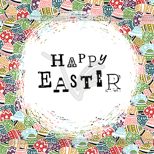 Easter eggs pattern colorful background and Happy - vector clipart / vector image