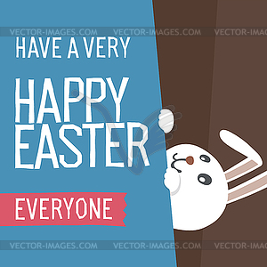 Happy Easter Everyone. Easter Bunny.  - vector image