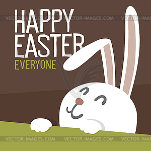 Happy Easter Everyone. Easter Bunny.  - vector clipart