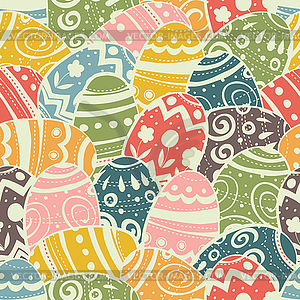 Seamless easter eggs pattern. Pastel colors - vector clipart