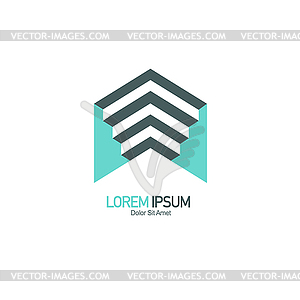 Geometric logo design concept. Abstract sign. - vector image