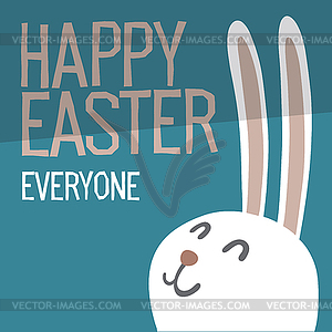 Счастливой Пасхи всем. Уроки пасхального кролика - иллюстрация в векторном формате