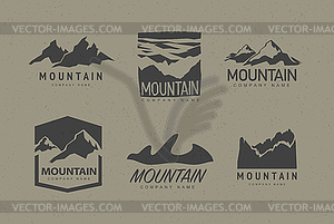 Mountains logo template with abstract peaks - vector EPS clipart