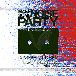 Make some noise. Night Party flyer. Red and blue. N - vector image