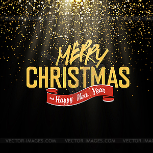 Merry Christmas Greeting. Happy New Year. Light - royalty-free vector clipart