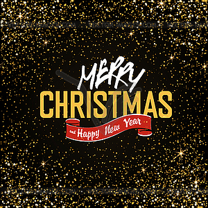 Merry Christmas and Happy New Year Greetings. Golde - vector image