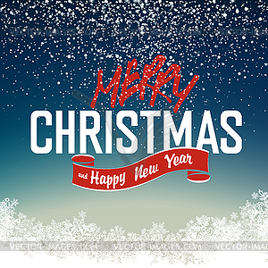 Merry christmas night scene - vector clip art