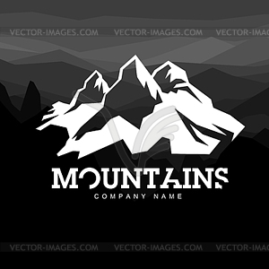 Mountain line icon, outline logo , linear pic - white & black vector clipart