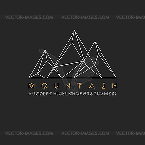 Mountain line icon, outline logo , linear pic - vector clip art