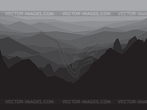 Mountain Monochrome Landscape. Abstract - vector clipart