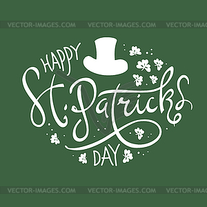 Happy Saint Patrick`s Day logotype. Celebration - vector image