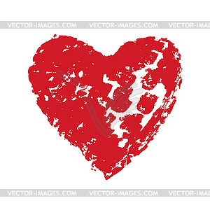 Red Heart Grunge Symbol - vector image