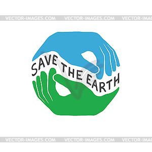 Save Earth. Earth day concept. Logo design template - vector clip art