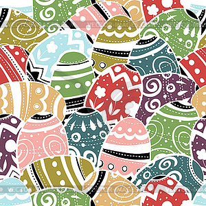 Seamless easter eggs pattern colorful background - vector image