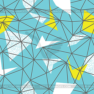 Triangles wire-frame seamless repeat pattern. - vector image