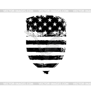 Оборонительный символ. Значок щита иконы американского знака. - векторный эскиз