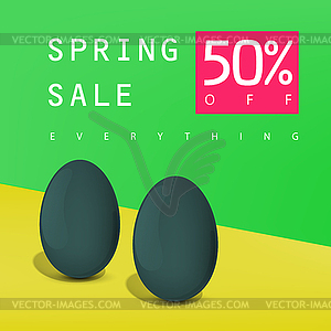 Spring sale poster. Sale badge. Advertising card - vector clipart