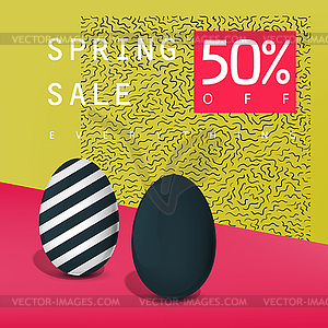 Spring sale poster. Sale badge. Advertising card - vector clipart / vector image