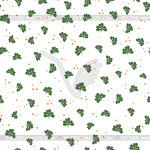 Saint Patrick`s Day seamless pattern. Clover leaf - vector image