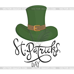 Saint Patrick`s hat symbol. Celebration design for - vector clipart