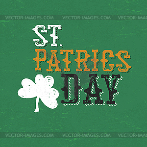 Винтажный типографский дизайн для Дня Святого Патрика - векторное изображение
