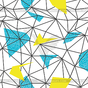 Triangles wire-frame seamless repeat pattern. - vector clipart