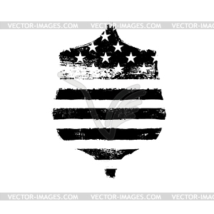 Defence symbol. Shield icon shaped american flag. - vector image