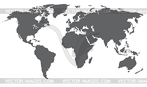 World map . Grey color,  - vector image