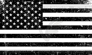 Grunge monochrome United States of America flag. - vector clipart