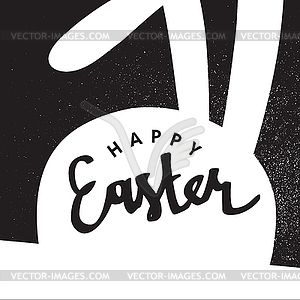 Happy Easter greeting card. Easter Bunny. Monochrom - vector clip art
