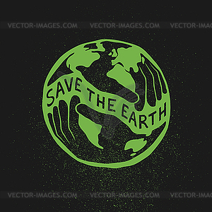 Save Earth. Earth day concept. Logo design template - vector clip art